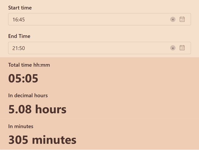 Hours calculator template - Made by ActiveCalculator