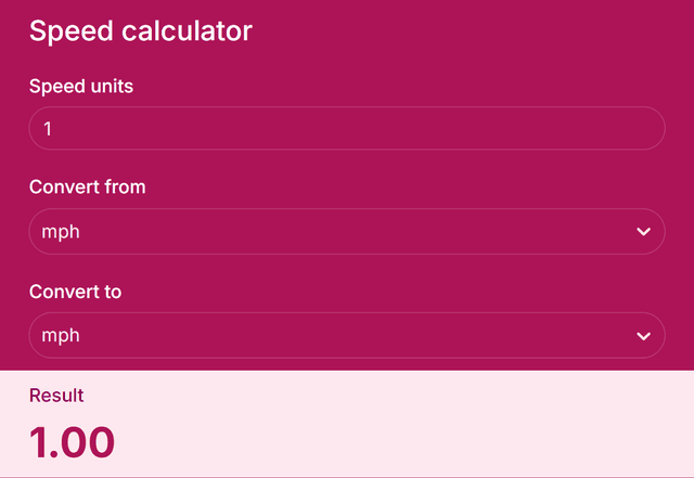 Speed Calculator template - Made by ActiveCalculator