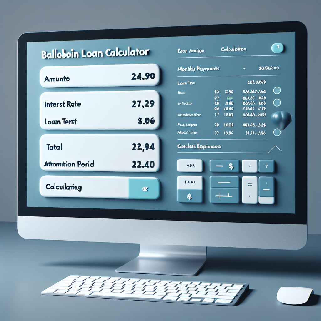 A visually appealing screenshot of a balloon loan calculator, showcasing its user-friendly interface and input fields