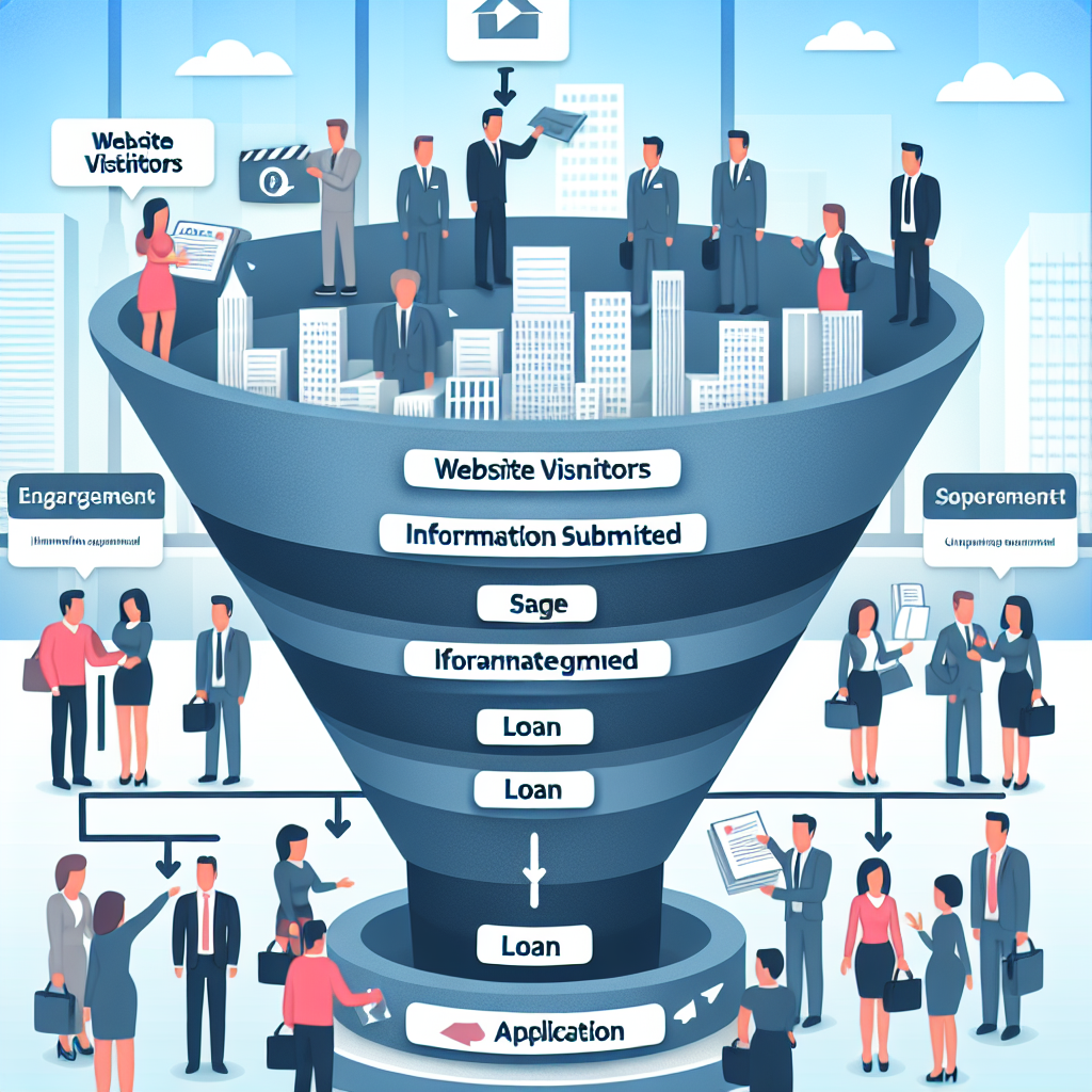 A sales funnel representing the lead generation process, with website visitors at the top and converted customers at the bottom