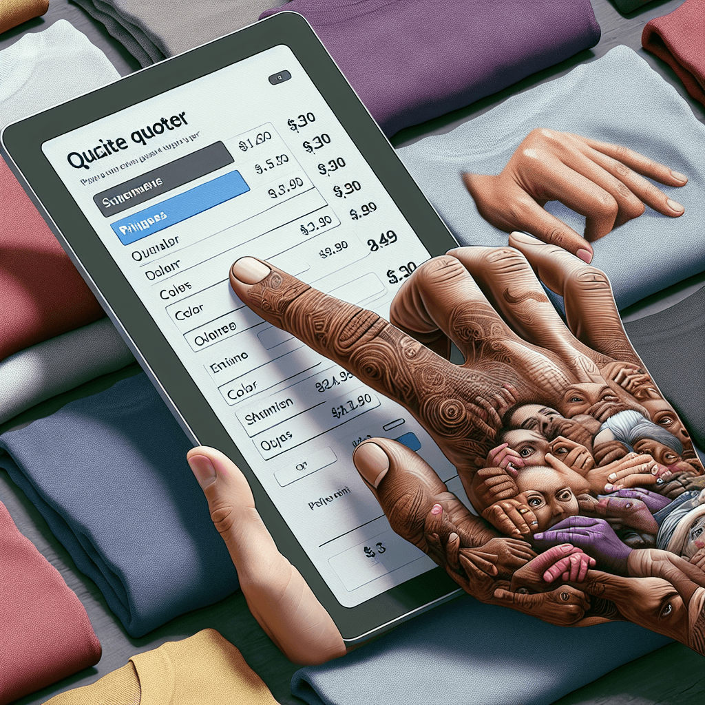 A customer using a quote calculator to explore different print options and quantities