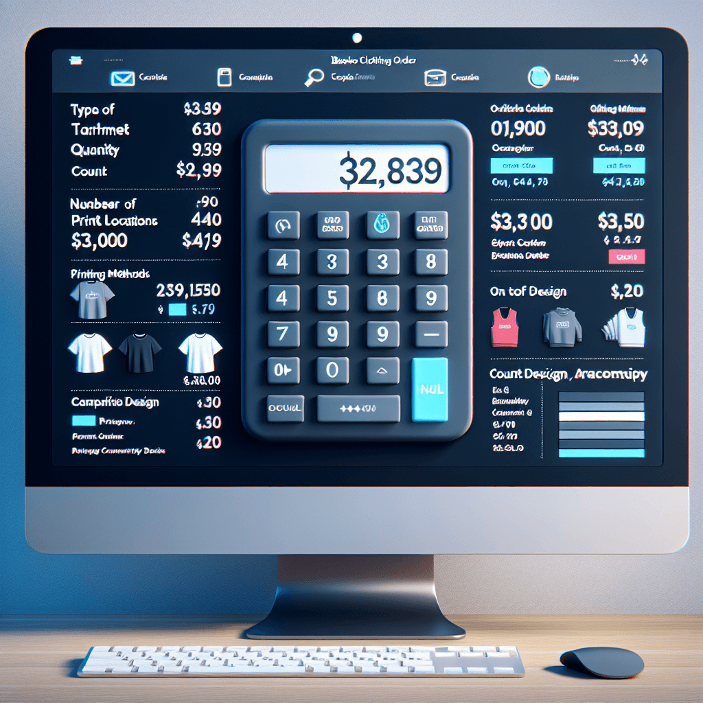 A quote calculator displaying pricing based on various print specifications