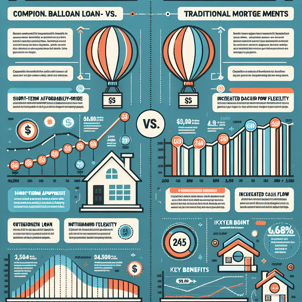 An infographic showcasing the potential monthly payment savings of a balloon loan compared to a traditional mortgage