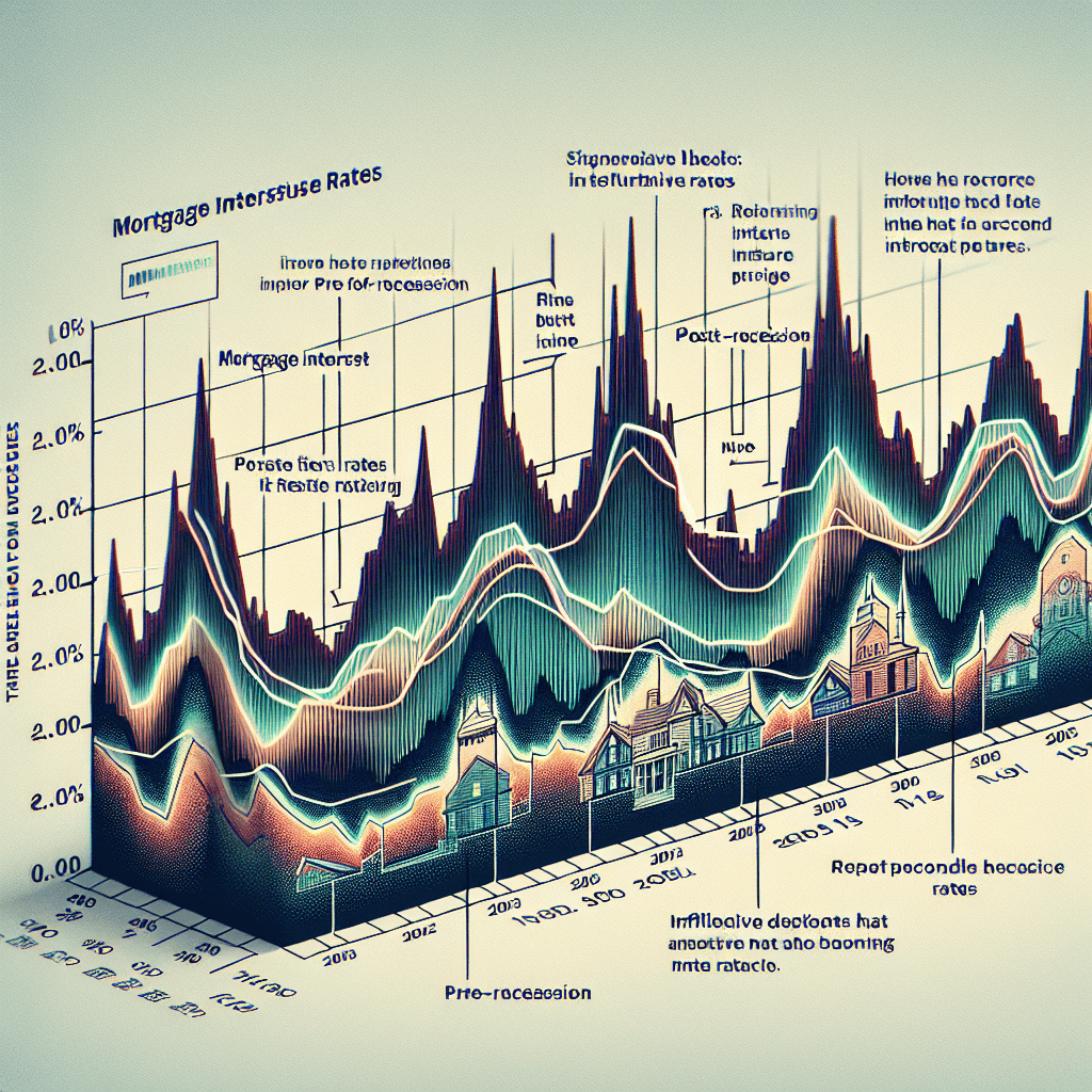 A graph depicting the historical fluctuations in mortgage interest rates