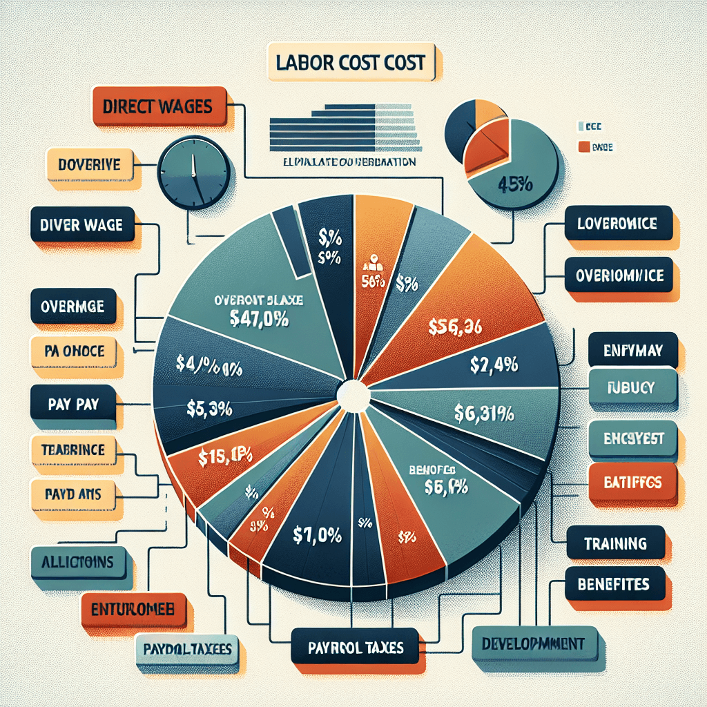 Pie chart showing the breakdown of labor cost components