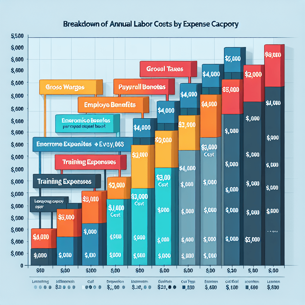 Bar graph showing the breakdown of annual labor costs by expense category