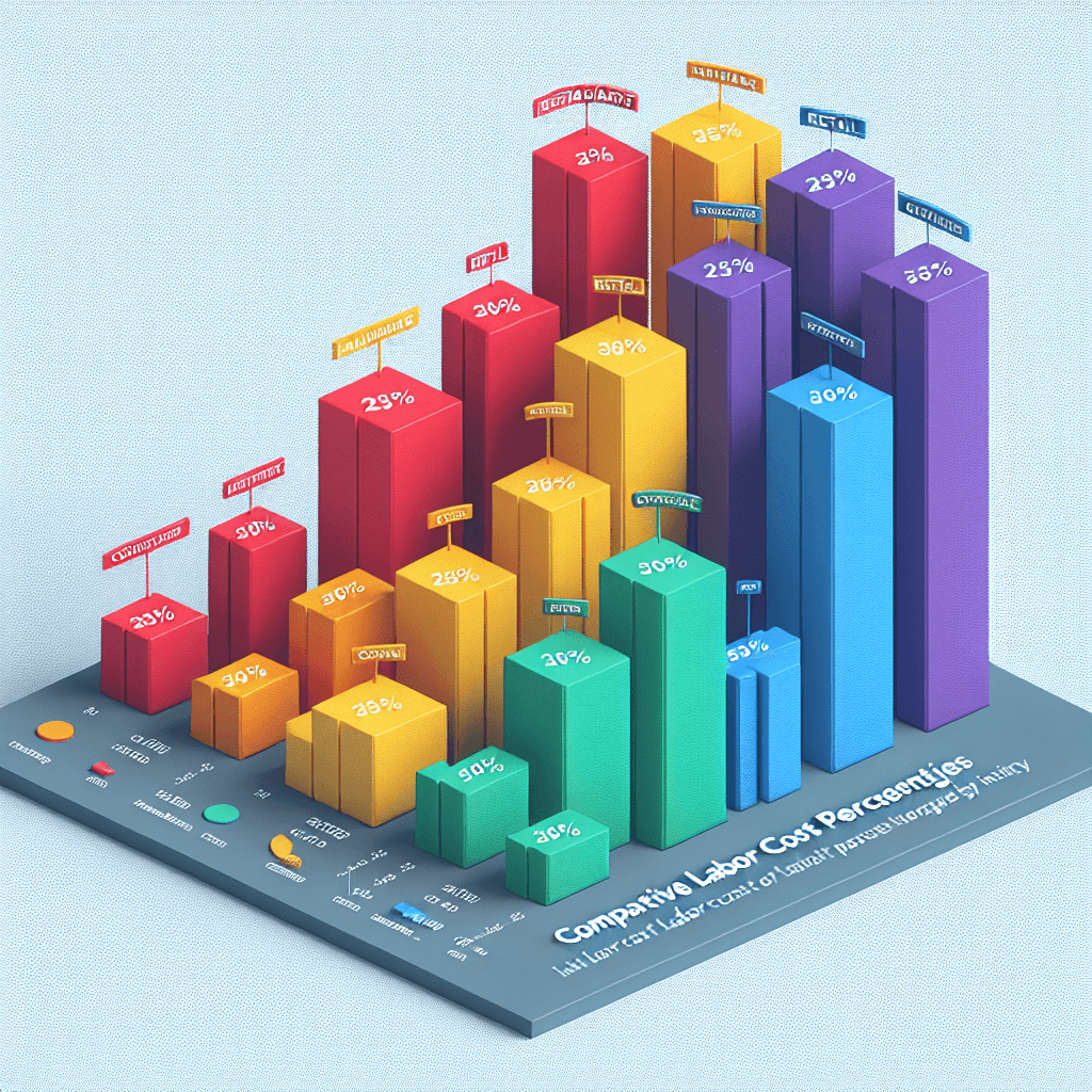 Bar graph comparing labor cost percentages across different industries