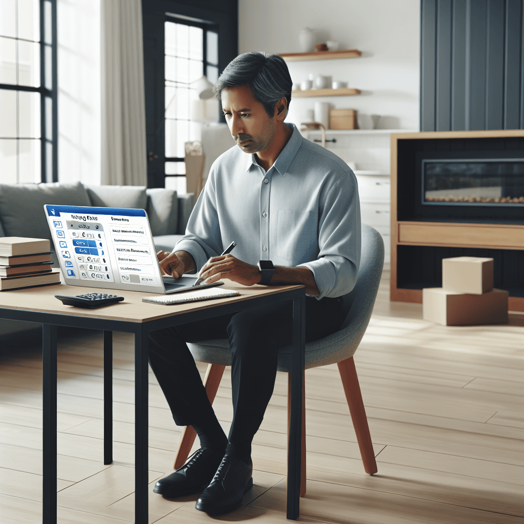 A person using a laptop with a moving cost calculator on the screen