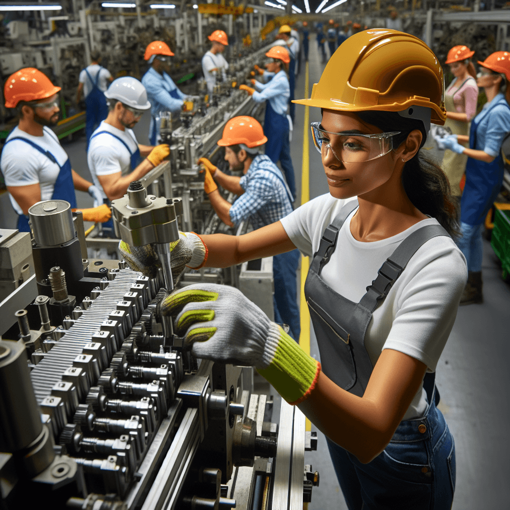 A worker on an assembly line, representing direct labor