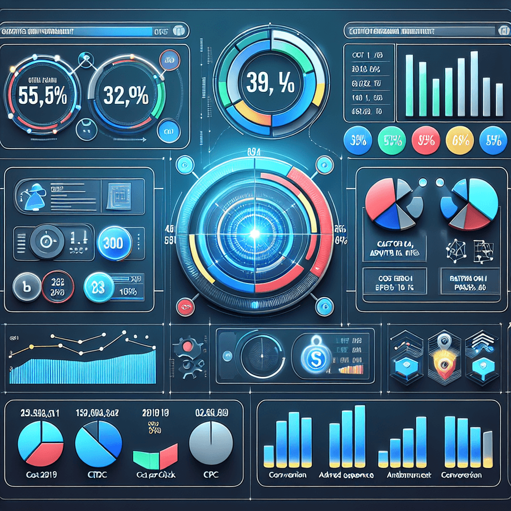 a dashboard displaying various ad campaign KPIs