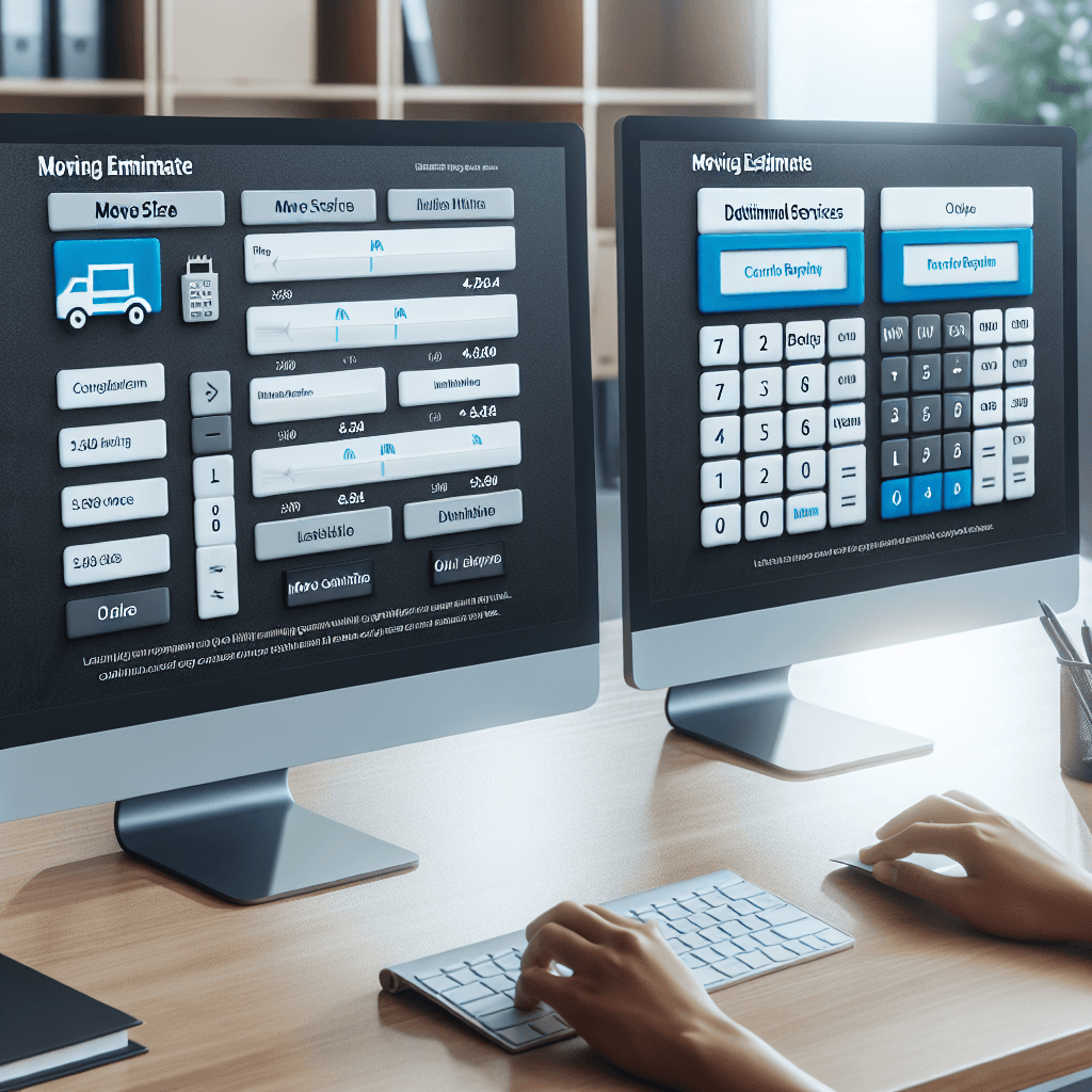 a side-by-side comparison of two moving estimate calculators