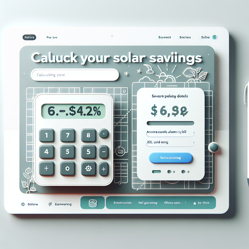 Example of a solar savings calculator with a prominent, benefit-focused CTA