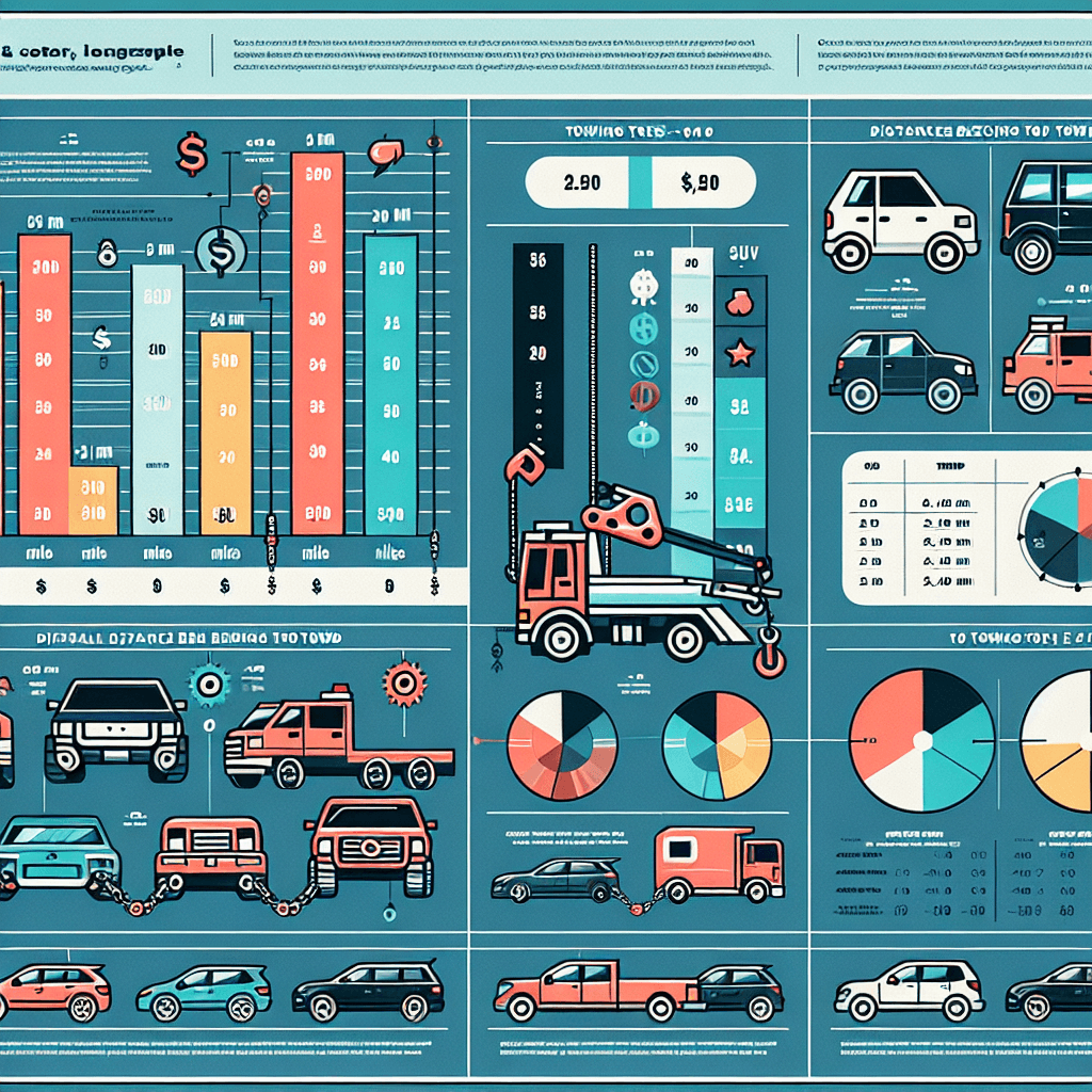 a comparison table of towing costs based on vehicle type and distance