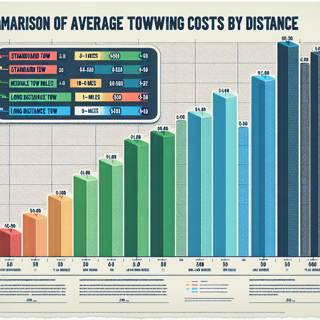 a bar graph comparing average towing costs for different distances