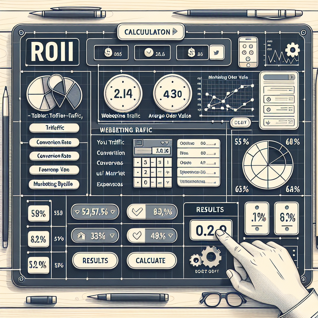 A wireframe or mockup of a website ROI calculator interface