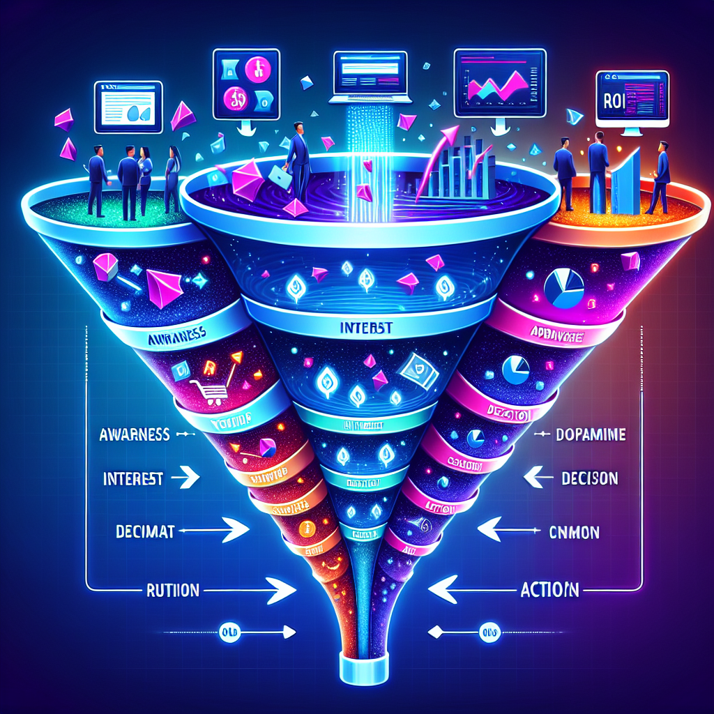 A marketing funnel showing how website ROI calculators can attract and convert leads