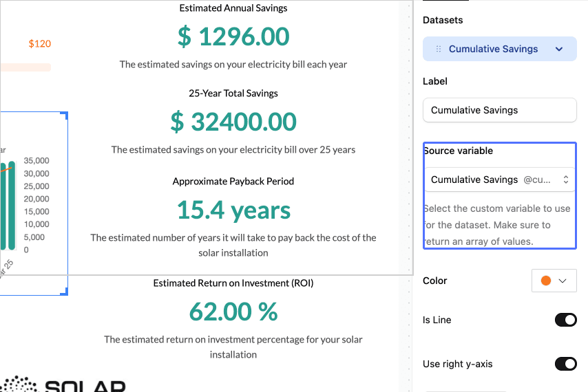 Select Custom Variable for Dataset