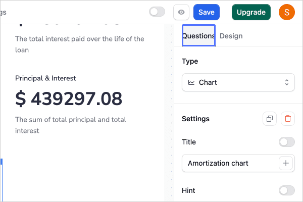 Access Charts Settings