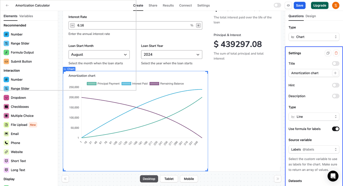 Customize Charts Settings