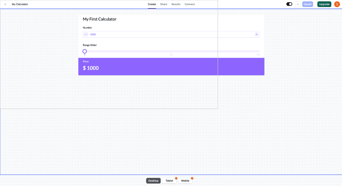 If number is greater than 10, the range slider is visible