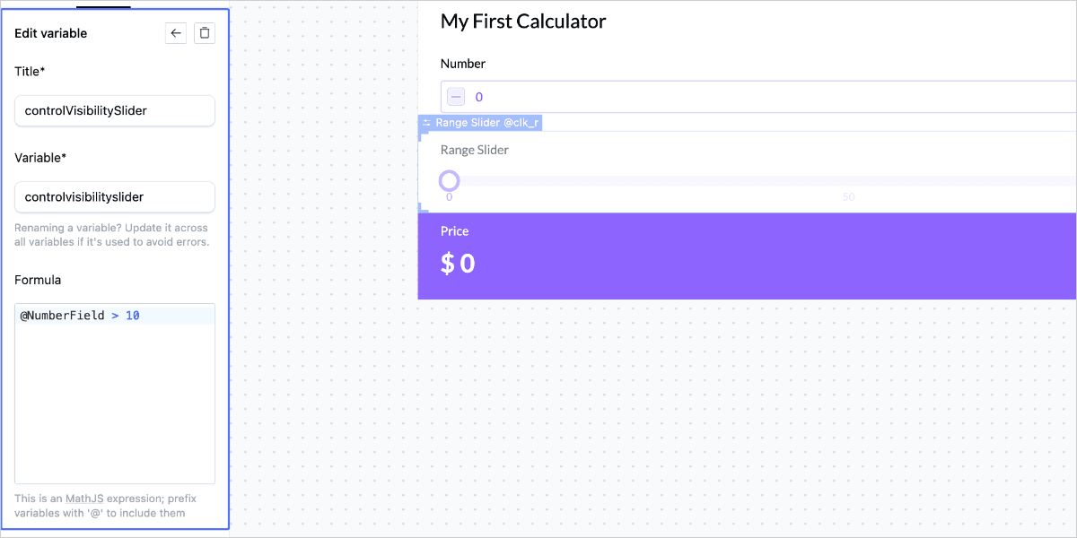 Custom Variable Formula