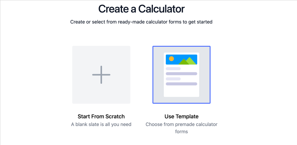 Two options to create a calculator
