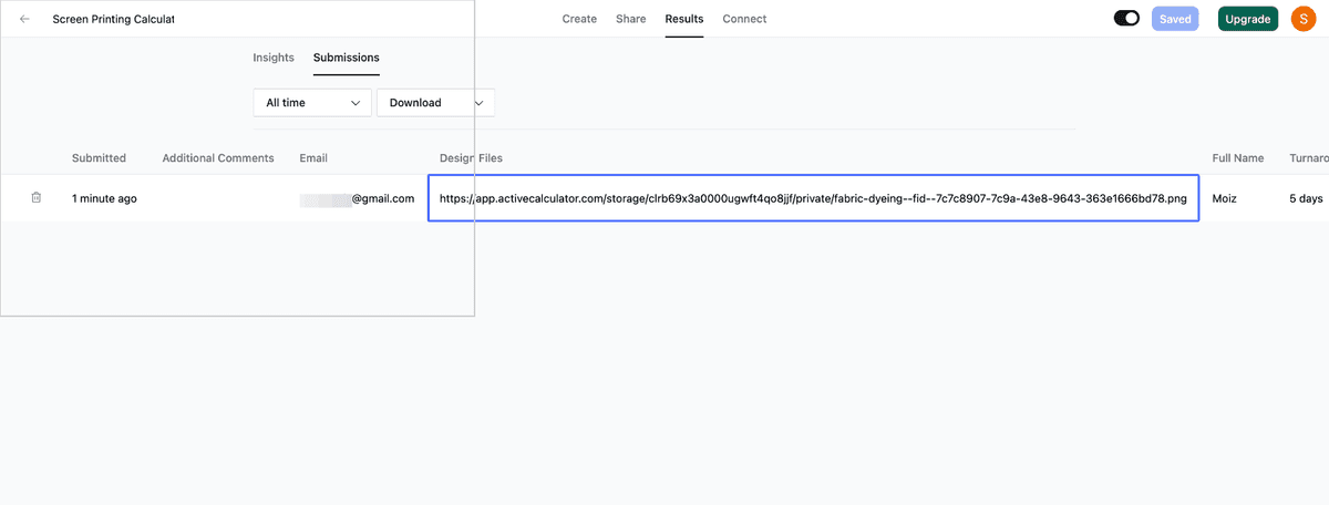 Access direct links to individual files from the Results panel