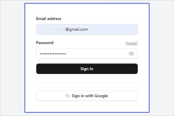 Sign In button highlighted at the bottom of the login form
