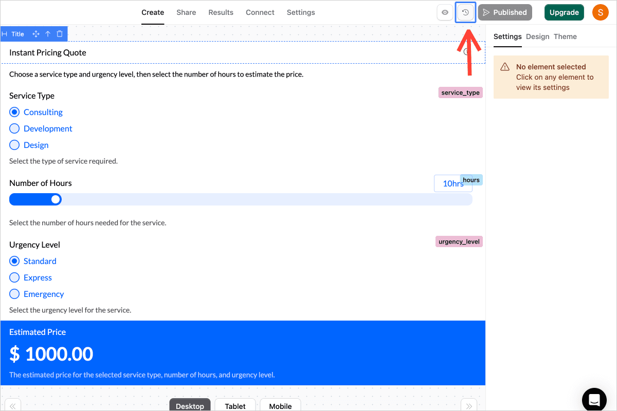 Restore calculator version history