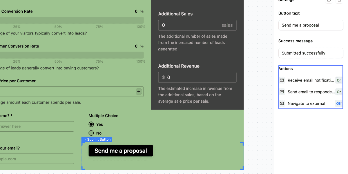 Enable Actions in ActiveCalculator