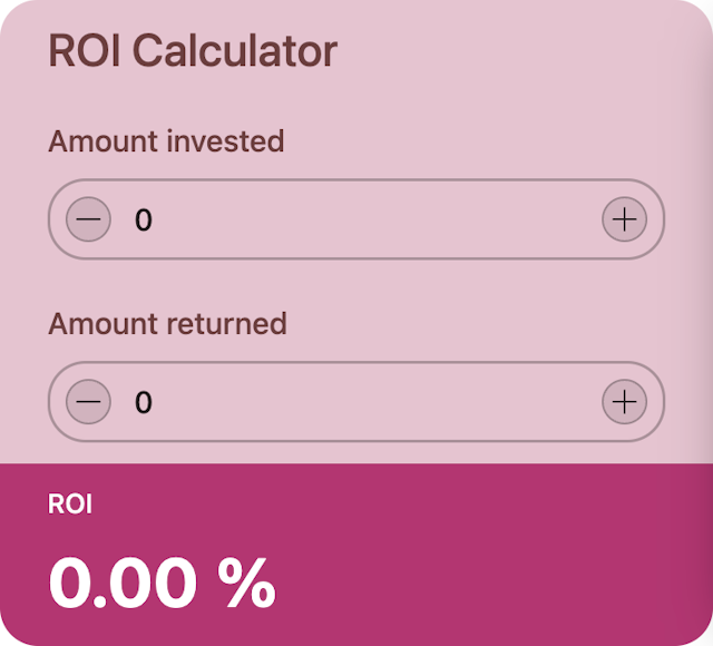 ROI Calculator template - Made by ActiveCalculator
