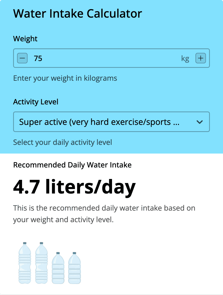 Water Intake Calculator